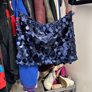 Edikted navy sequin skirt